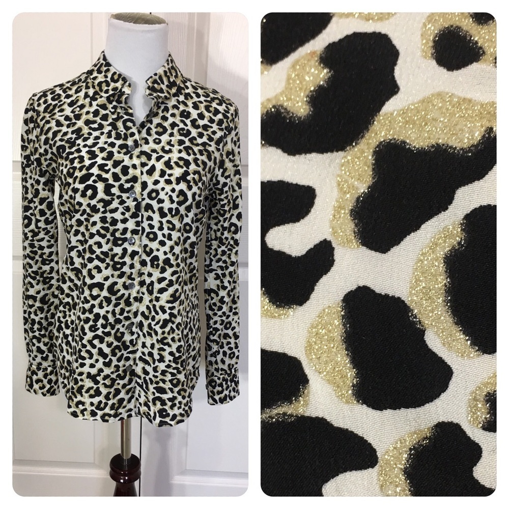 Equipment silk leopard blouse.